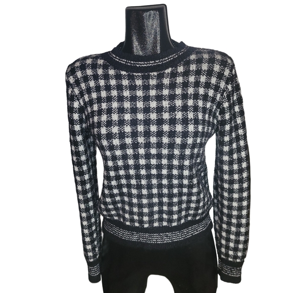 Philosophy Sweaters - Philosophy Black & White Plaid Check Sweater M